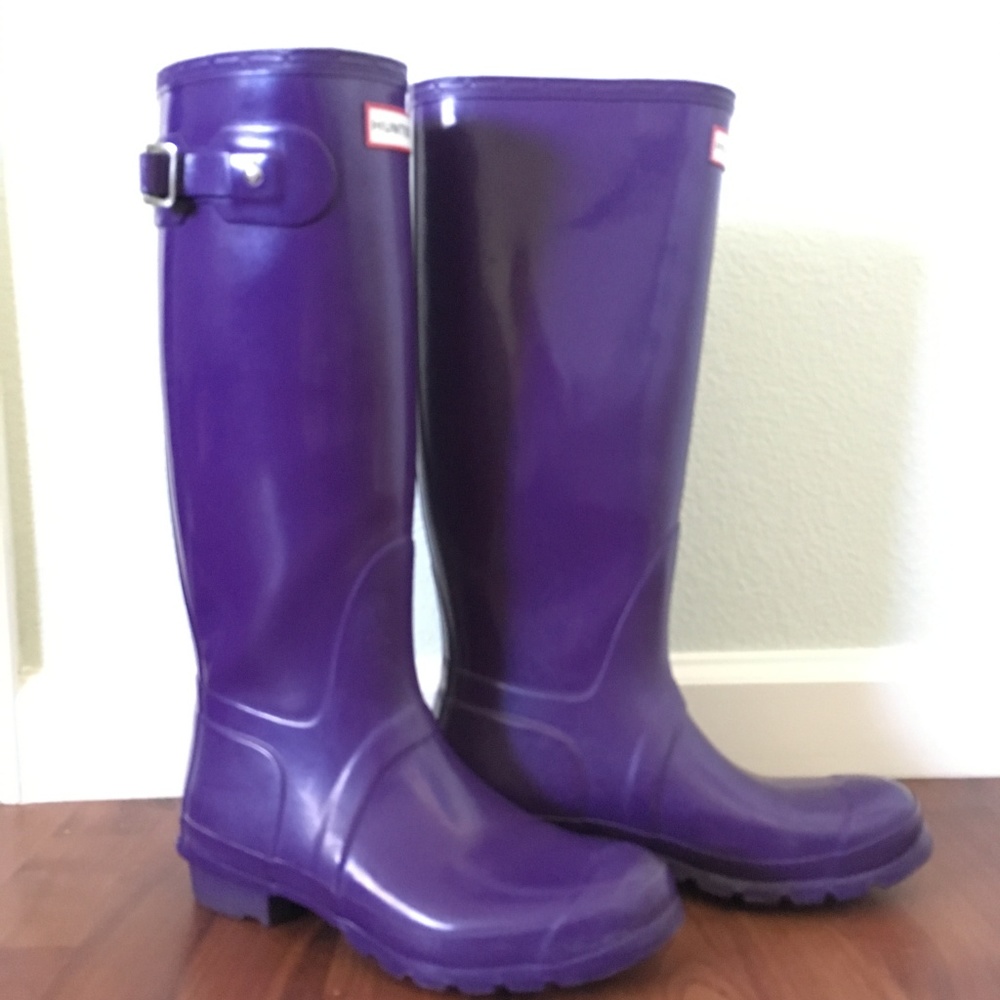 {Hunter} Original Purple Gloss Tall Rain Boots